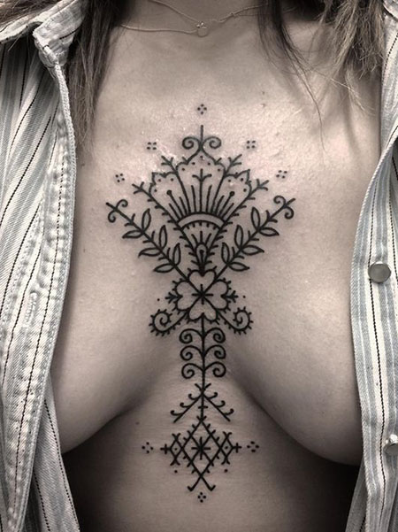 Henna Chest Tattoo