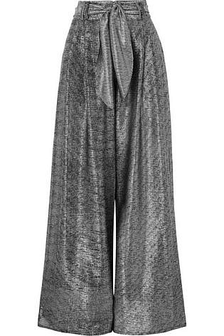 Lamé Wide Leg Pants