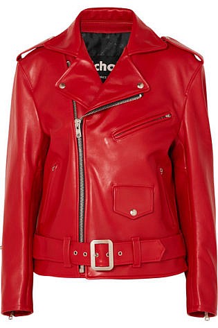 red leather shirt womens