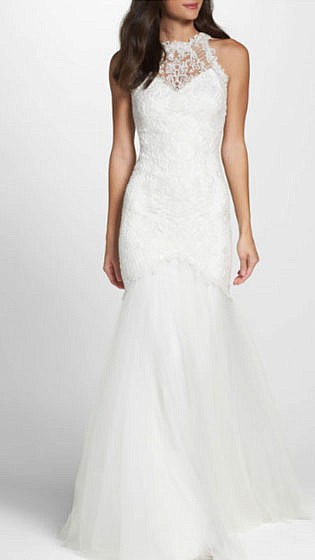 Lace Halter Mermaid Gown