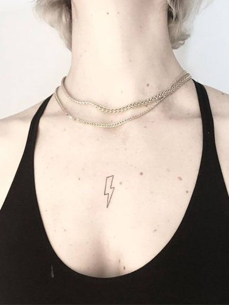 Lightning Bolt Chest Tattoo