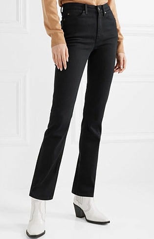 black high waisted straight jeans