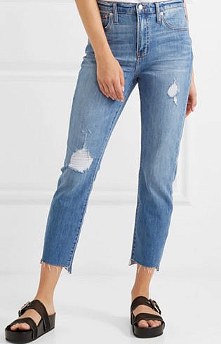 Madewell The High Rise Slim Boyjean Distressed Jeans