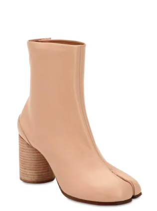 Maison Margiela, 80mm Tabi Leather Ankle Boots, Nude, Luisaviaroma