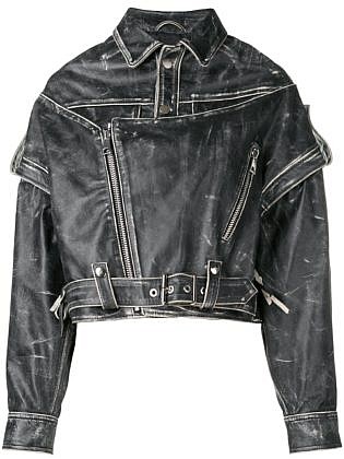 Manokhi Polo Biker Jacket Black