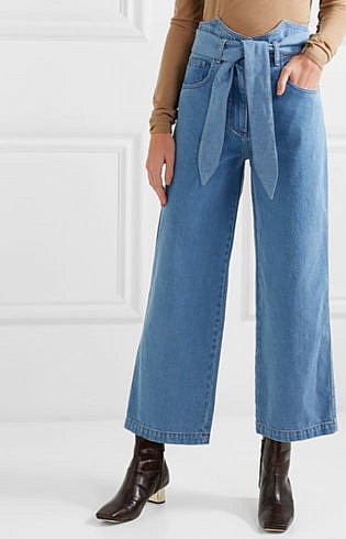 high rise green jeans