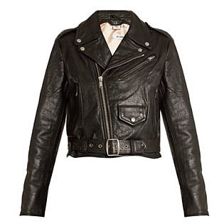 Reconstructed Leather Vintage Cropped Jacket
