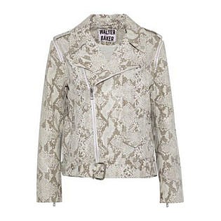 Rucker Snake Effect Leather Biker Jacket