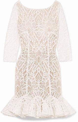 Rime Arodaky Gillian Ruffled Lace Mini Dress