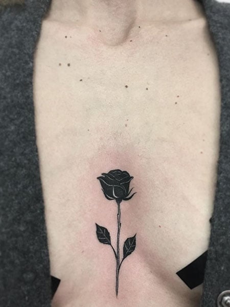 Tattoo tagged with flower fine line tatuaje tatuajes soltattoo black  big under breast rose nature  inkedappcom