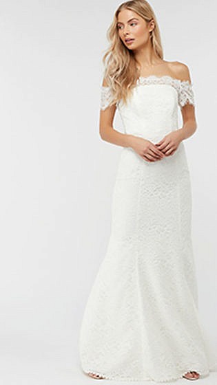 bardot bridal dress