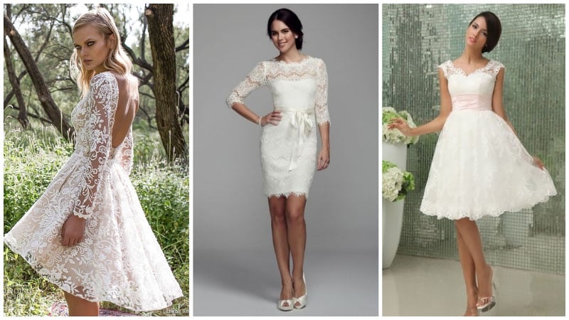 short lace bridal gowns