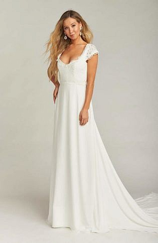 Show Me Your Mumu Chantel Lace Bodice Cap Sleeve Wedding Dress