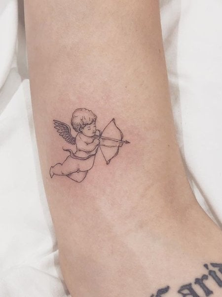 Small Angel Tattoo Men