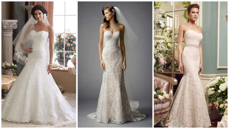 Strapless Lace Wedding Dresses