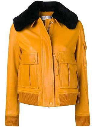 Victoria Victoria Beckham Detachable Collar Jacket Yellow