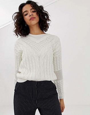 Vero Moda V Neck Lightweight Cable Knit Jumper