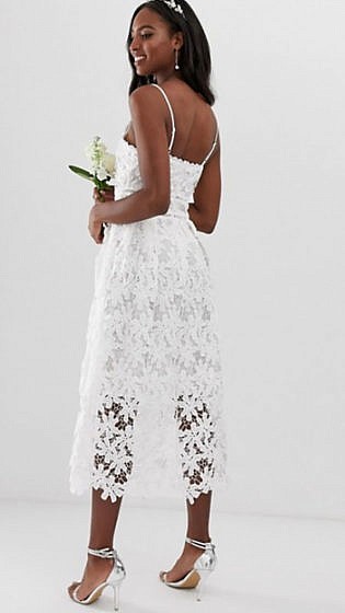 Y.a.s Tall Floral Lace Cami Dress In White
