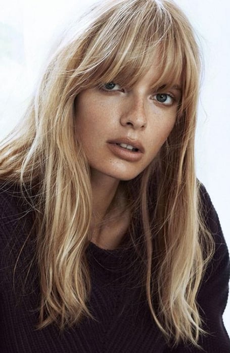 Long Blonde Hair With Bangs