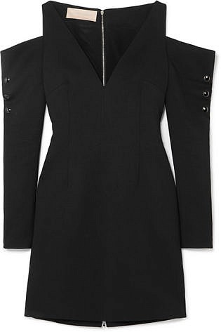 Cold Shoulder Crepe Mini Dress