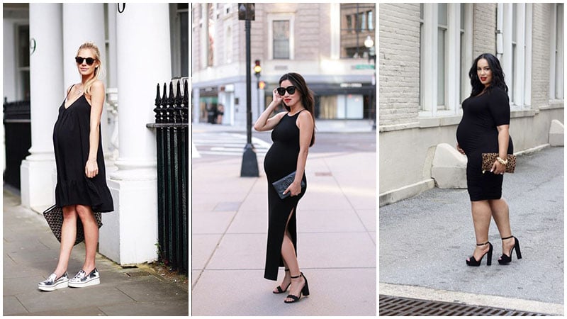 little black dress with sneakers