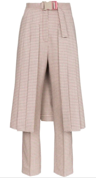 Micro Check Skirt And Wool Trousers