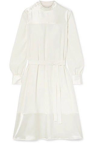 white casual dress with sleeves