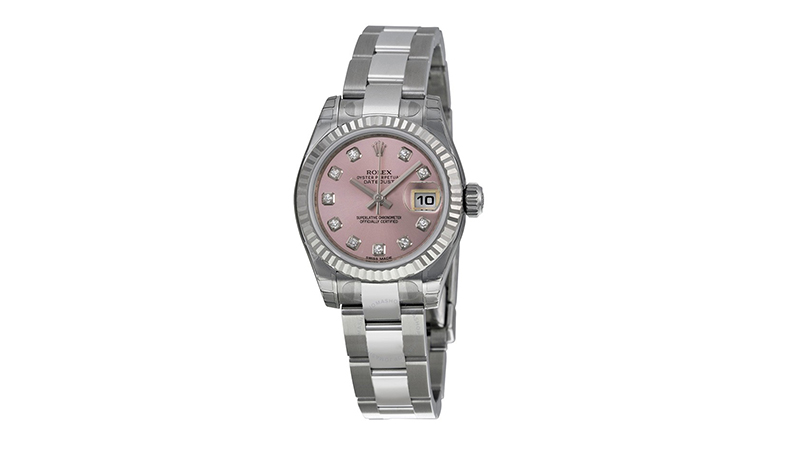 3. Lady Datejust Pink Diamond Dial Watch