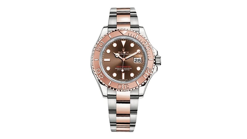 5. Yacht Master Chocolate Dial Steel And 18k Everose Mid Size Oyster Watch Chso