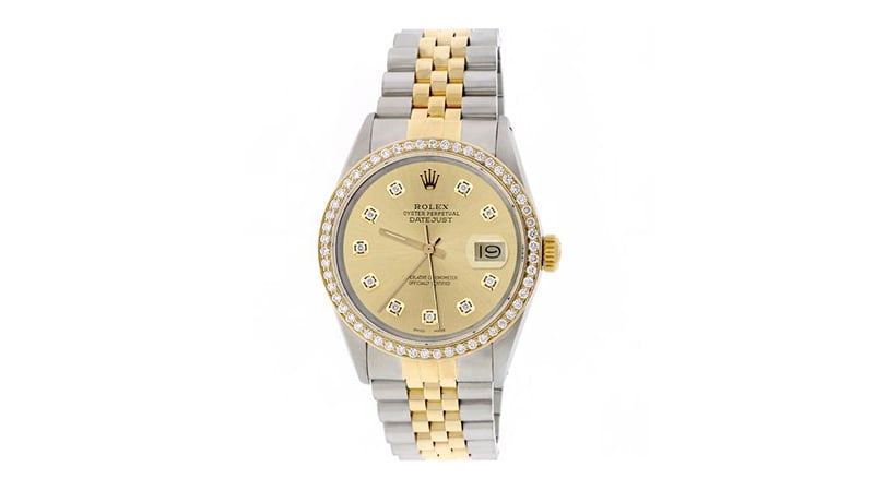 8. Datejust 36 Champagne Dial Stainless Steel And 18k Yellow Gold Jubilee Bracelet Automatic Ladies Watch