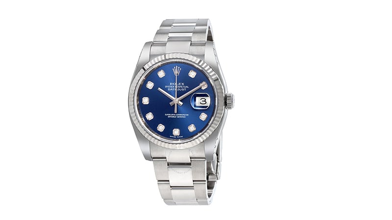 9. Oyster Perpetual 36 Mm Blue Dial Stainless Steel Bracelet Automatic Ladies Watch