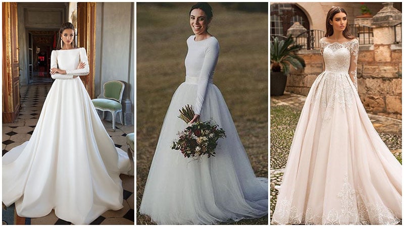 long sleeve bridal dresses