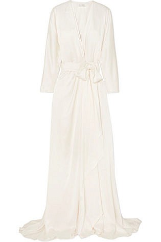 Aster Satin Crepe Wrap Gown