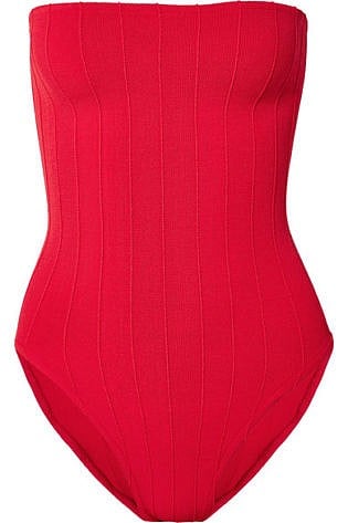 Bandeau Ribbed Seersucker Swimsuit