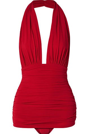 Bill Ruched Halterneck Swimsuit