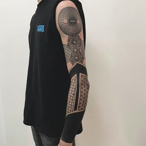 Black And White Sleeve Tattoo