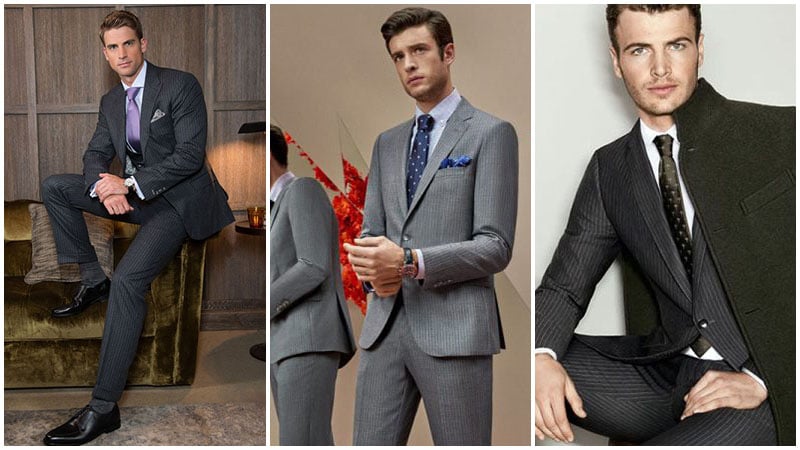 Charcoal And Grey Pinstripe Suit