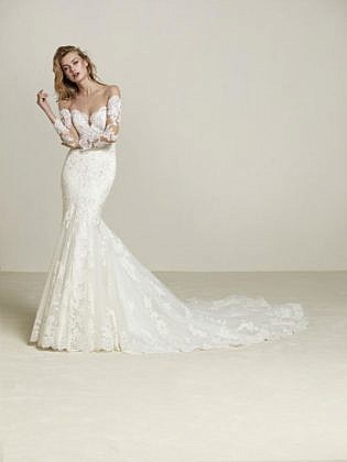 tight lace long sleeve wedding dress