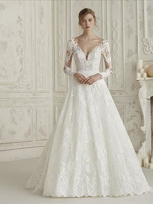 aline long sleeve wedding dress