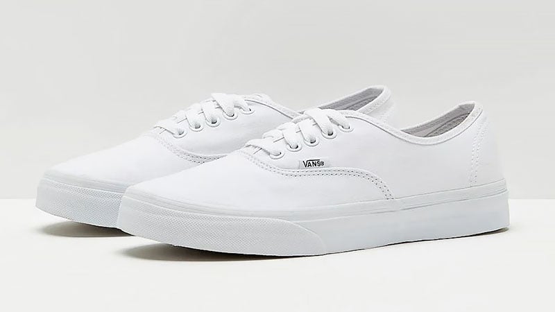 white canvas vans