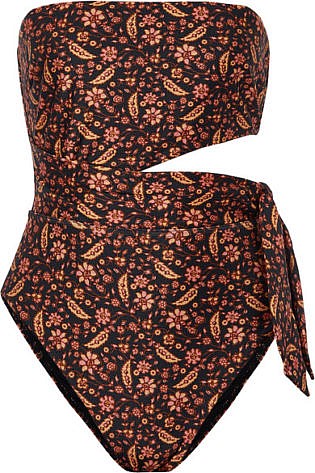 Juniper Scarf Cutout Knotted Printed Swimsuit