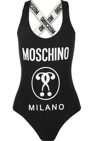 Mesh Paneled Printed Swimsuit