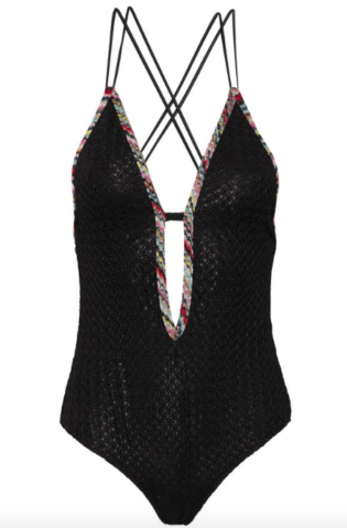 Open Back Crochet Knit Swimsuit
