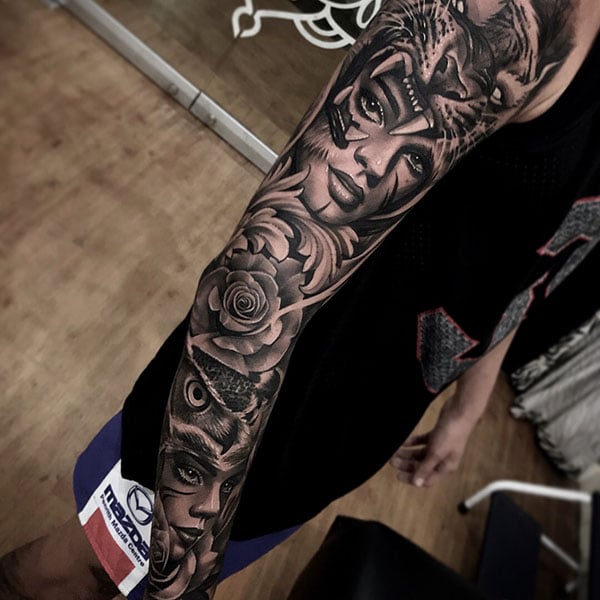 3500 Sleeve Tattoo Stock Photos Pictures  RoyaltyFree Images  iStock   Arm sleeve tattoo Pulling up sleeve tattoo Full sleeve tattoo