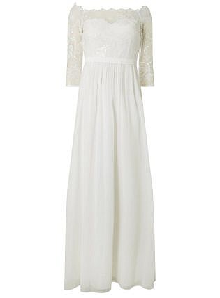**showcase Bridal Ivory 'trinity' Bardot Maxi Dress