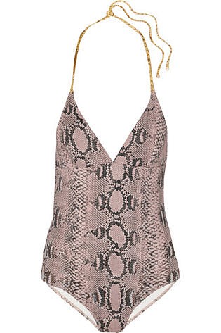 Snake Print Halterneck Swimsuit