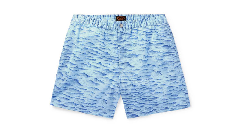 Tods Mid Length Printed Swim Shorts