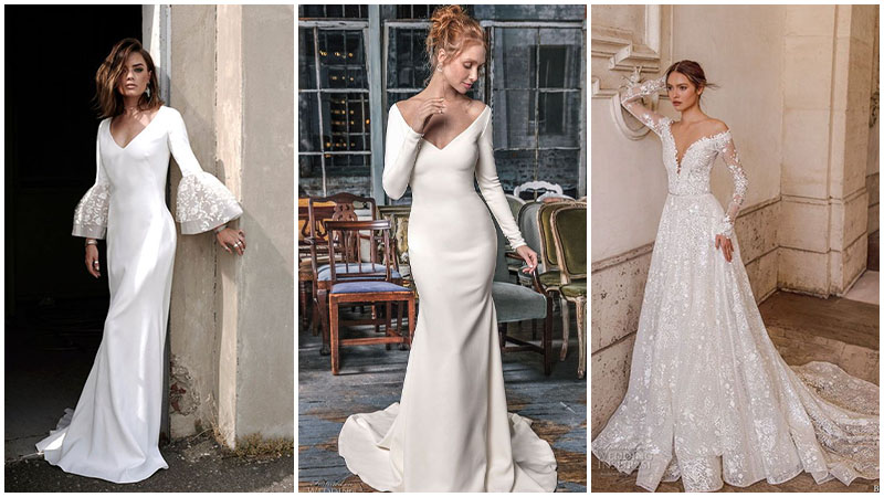 bridal gowns with sleeves