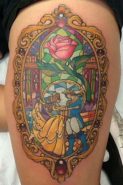 Beauty And The Beast Rose Tattoo