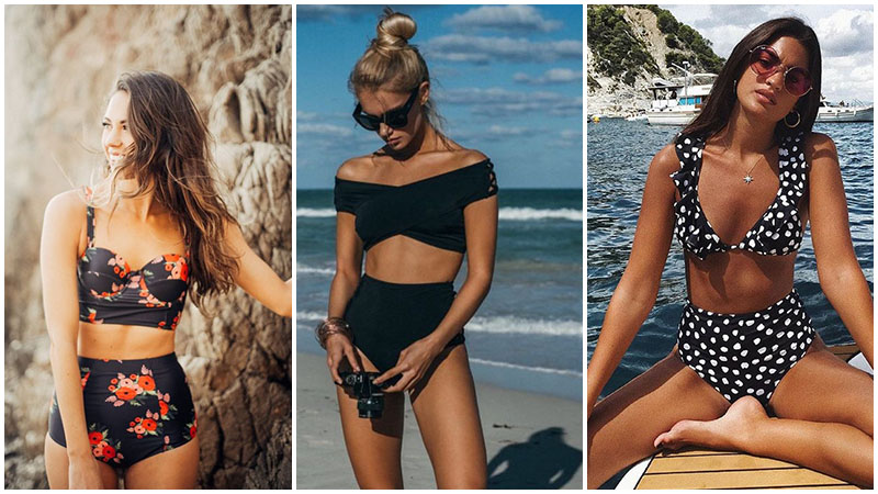 Black High Waisted Swimsuit